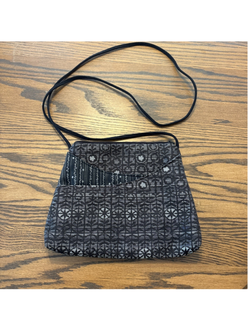 Maruca Design Pocket Bag Crossbody Zip Closure black/gray made in USA